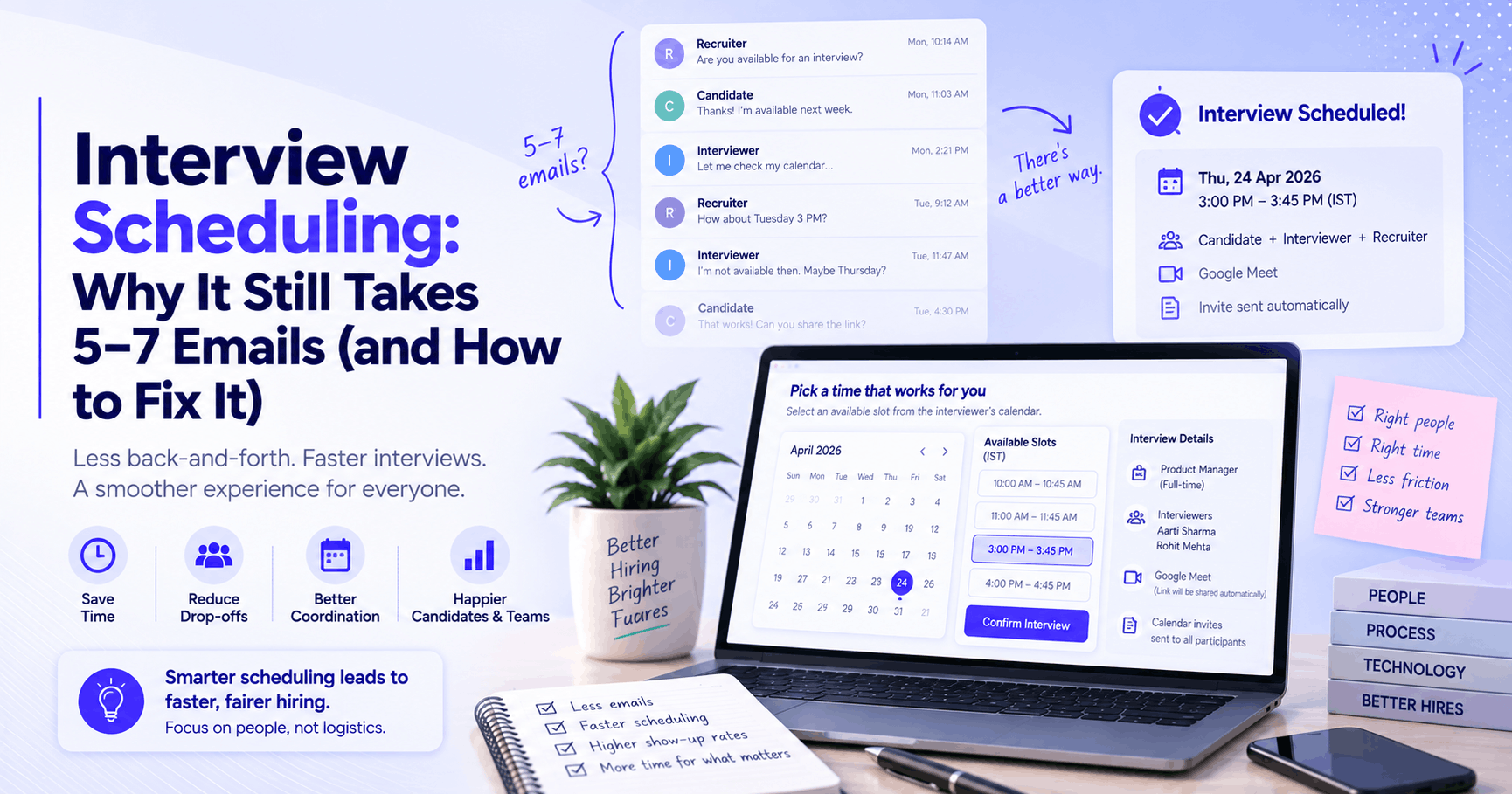 Interview Scheduling: Why It Still Takes 5–7 Emails (and How to Fix It)