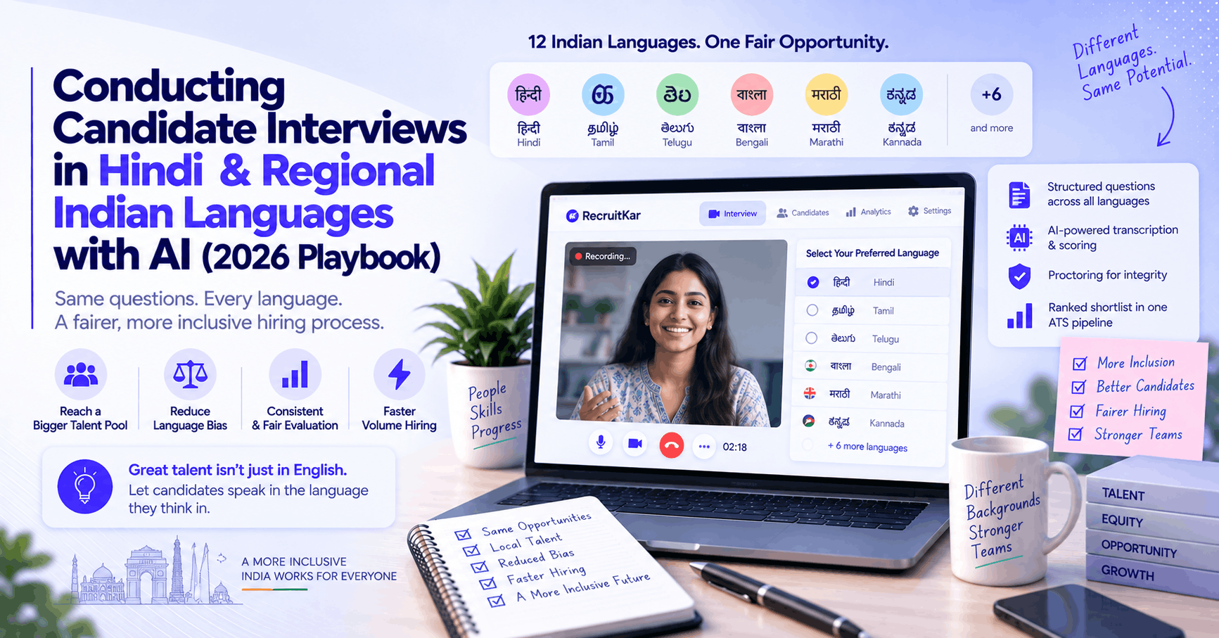 Conducting Candidate Interviews in Hindi & Regional Indian Languages with AI (2026 Playbook)