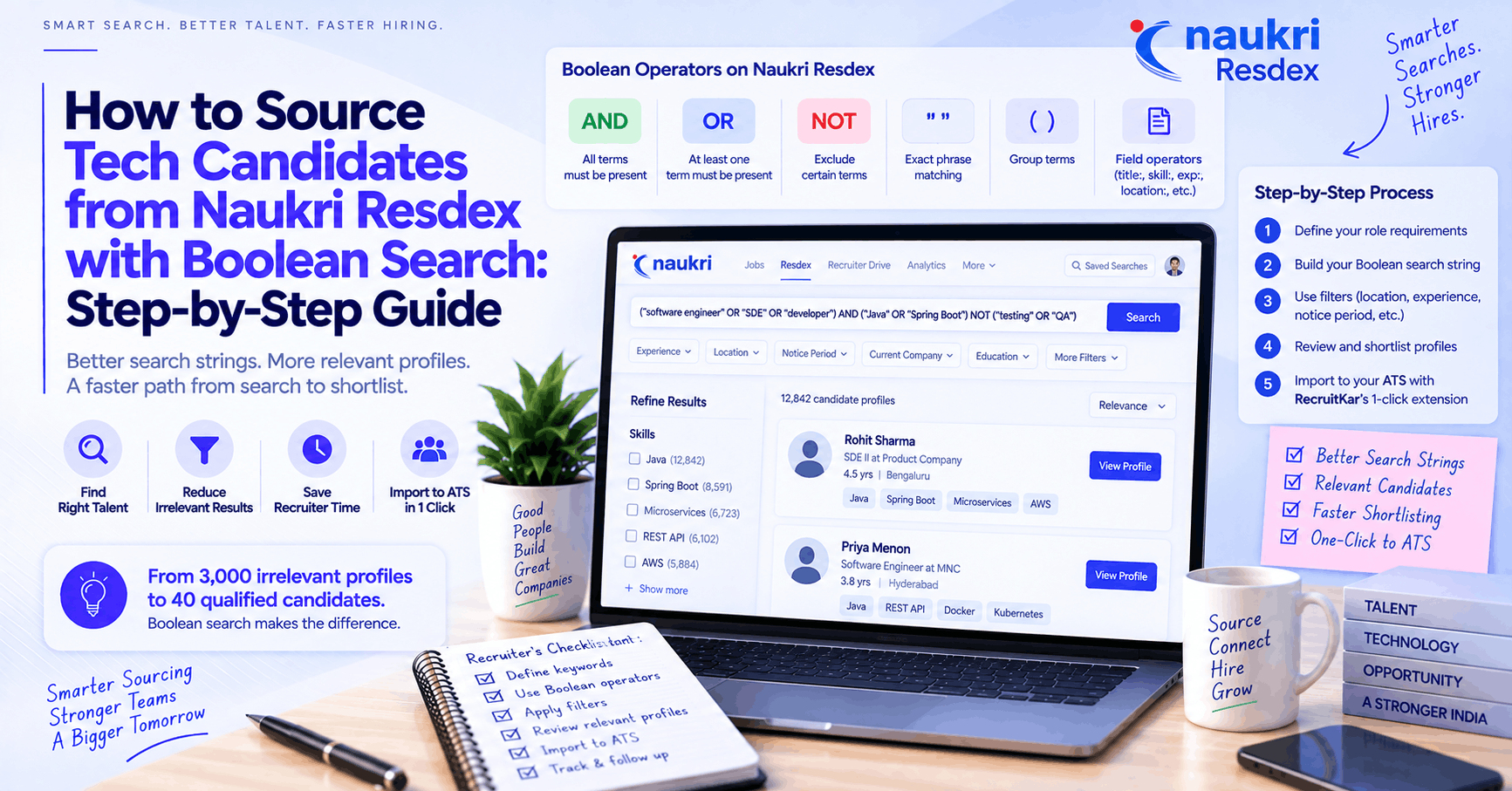 How to Source Tech Candidates from Naukri Resdex with Boolean Search: Step-by-Step Guide