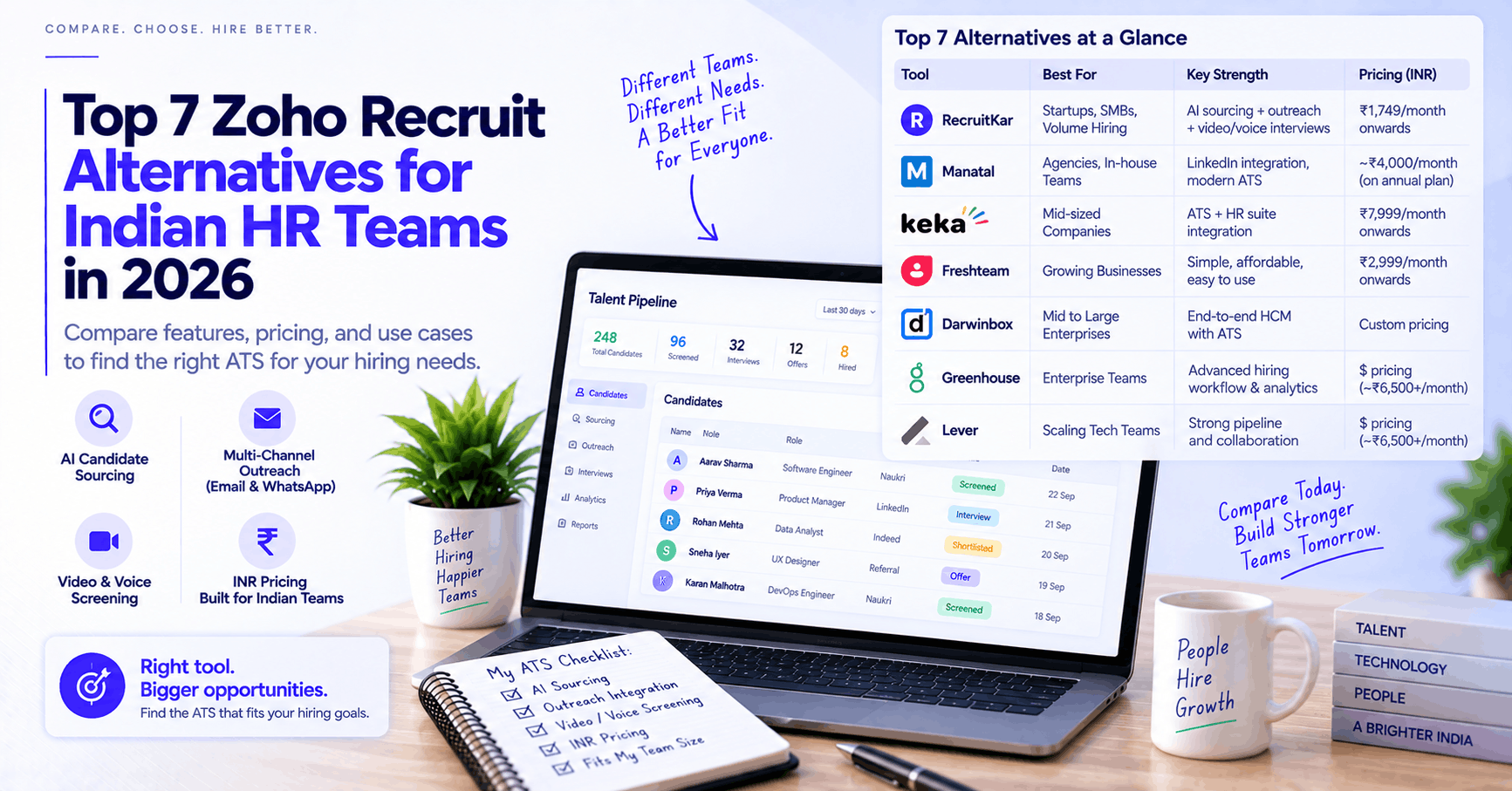 Top 7 Zoho Recruit Alternatives for Indian HR Teams in 2026