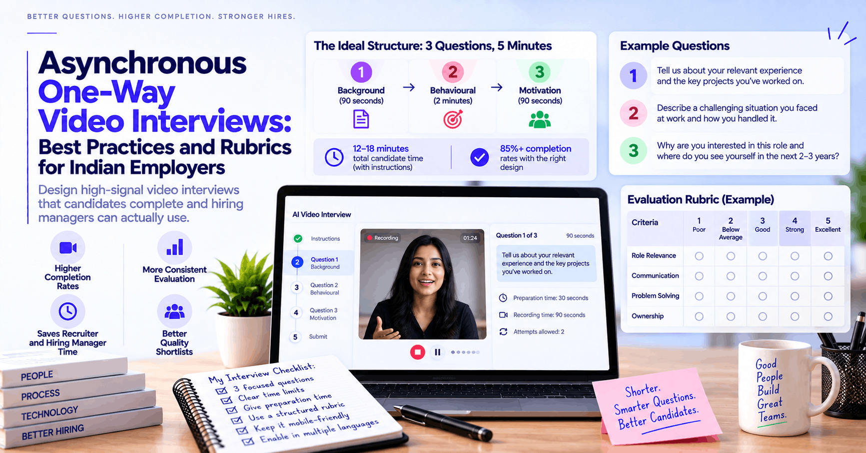 Asynchronous One-Way Video Interviews: Best Practices and Rubrics for Indian Employers